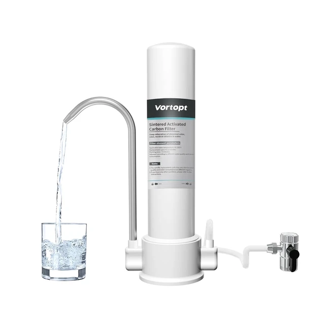 Vortopt Filtro de Agua para Encimera - Purificador de Agua para Grifo - Reduce Cloro y Metales Pesados - F8