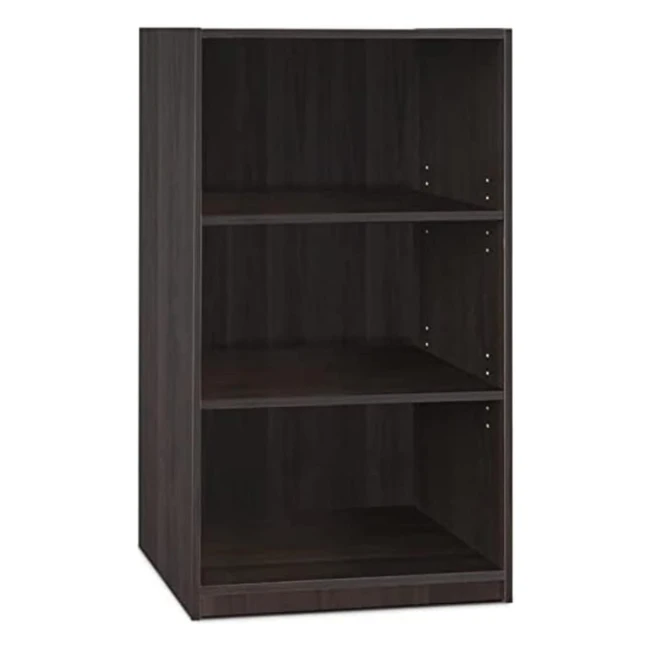 Furinno Jaya Simple Home 3-Tier Adjustable Shelf Bookcase Espresso - Stylish Des