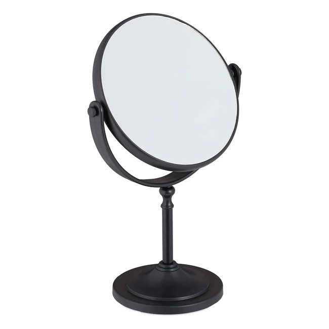 Espejo Maquillaje y Tocador Aumento 2x Giro 360 - Relaxdays 275x18x105 cm Negro