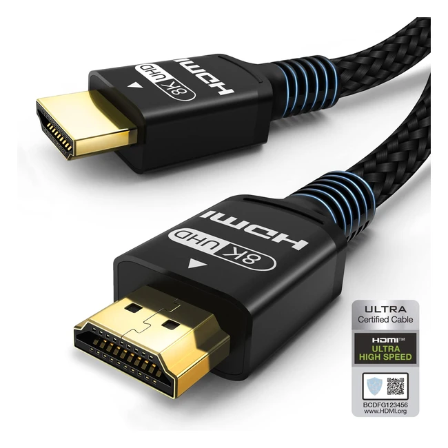 Cble HDMI 8K 5m Certifi HDMI 21 ARC eARC HDR10 Dolby PS5 Gaming