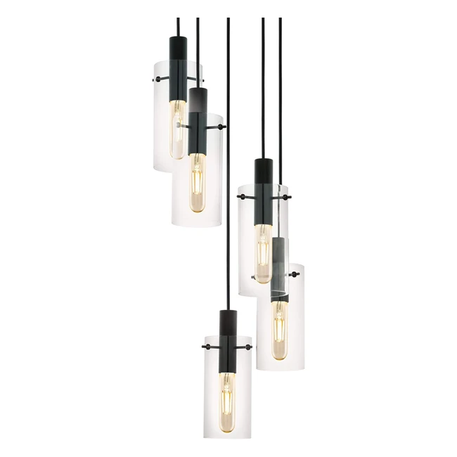 Lámpara de Techo Eglo Montefino Acero 60W - Color Negro - Moderna y Elegante