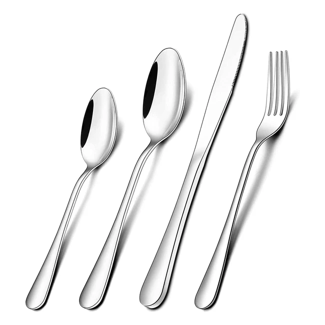 Aikkil Stainless Steel Flatware Set - Elegant Cutlery for Home  Restaurant - 32