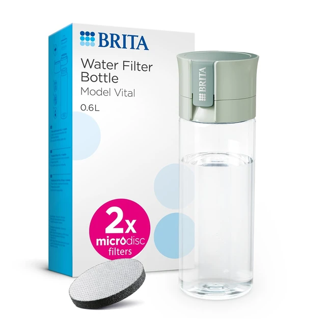 Brita Water Filter Bottle Light Green 600 ml - Portable Hydration On-The-Go