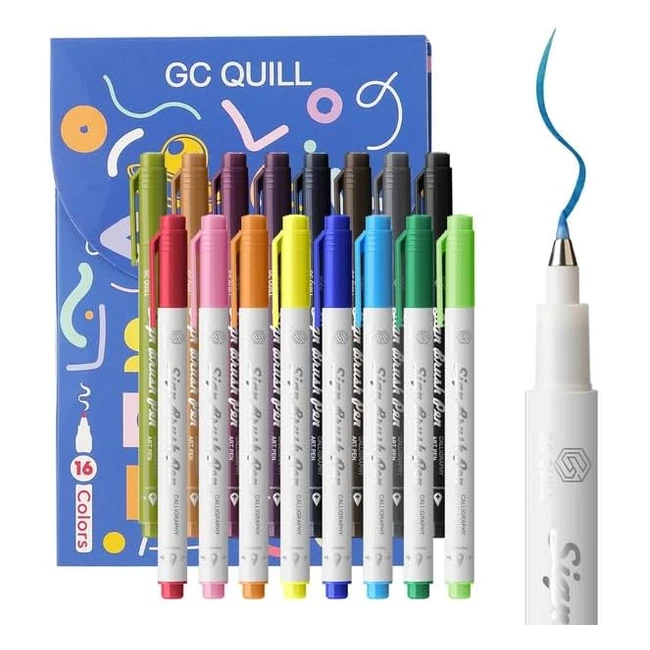 Penna Calligrafica GC Quill 16 Colori Fudenosuke - WDGCB16