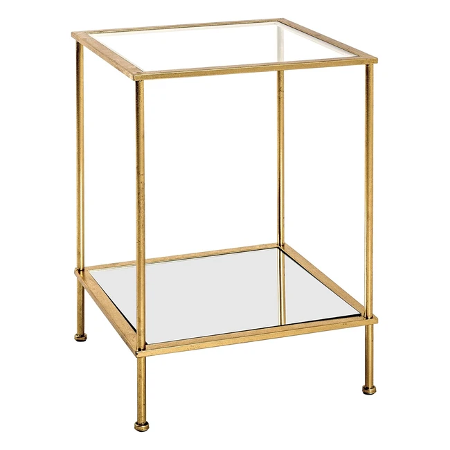 Haku Mbel Coffee Table Metal Gold w Mirror  Glass Shelves 39x39x55cm