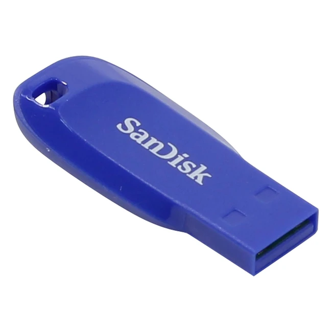 Memoria USB SanDisk 64GB Cruzer Blade - Azul Elctrico - Compacta y Porttil