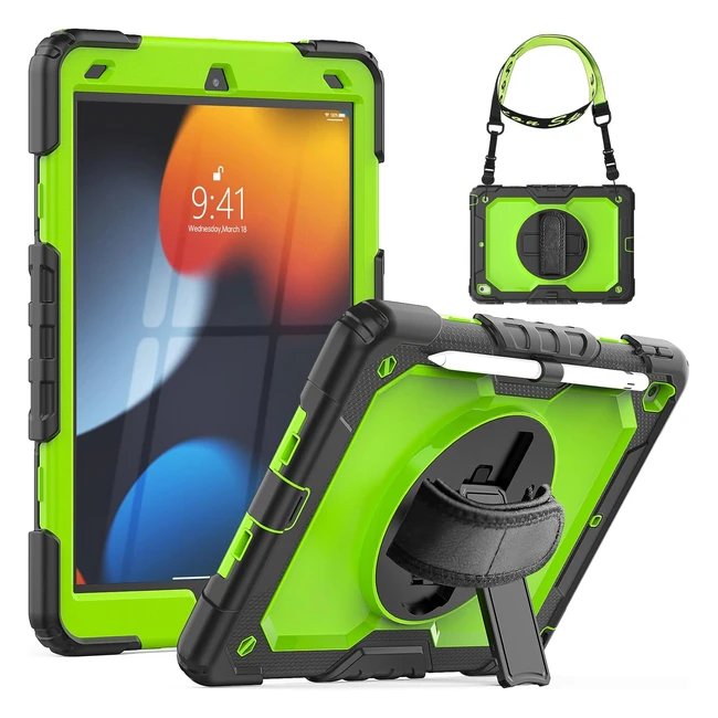 Seymcy Kids Case for iPad 102 inch 9th 8th 7th Gen - Shockproof Rotating Hand S