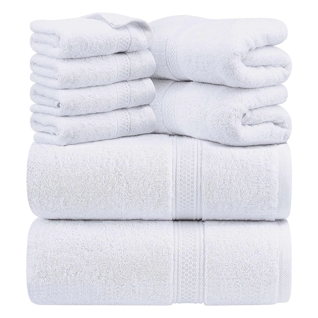 Utopia Towels 8 Piece Towel Set - Hotel Quality Cotton - Super Soft & Absorbent