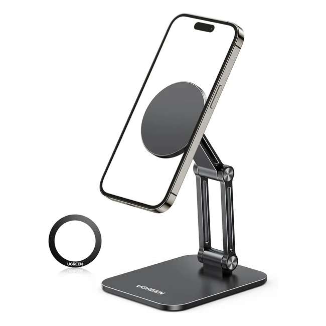 Soporte Magnético Ugreen Magsafe para iPhone - Anillo de Metal - Mesa - Compatible - Funda Galaxy S23 Negro