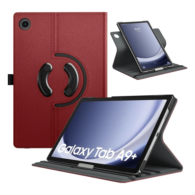 Custodia Rotante Timovo per Samsung Galaxy Tab A9 Plus 11 2023 SMX210X216X218 - Vino Rosso