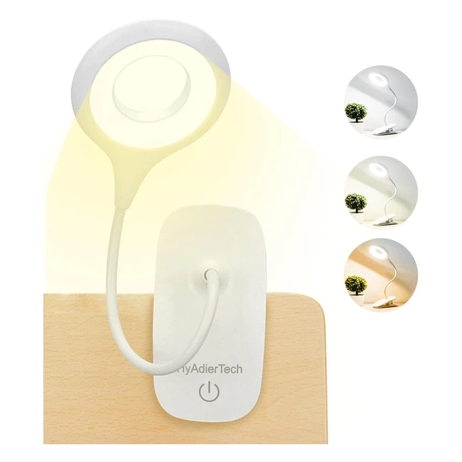 Lampe de Bureau LED Hyadiertech - Clip Rechargeable USB - 3 Modes dclairage