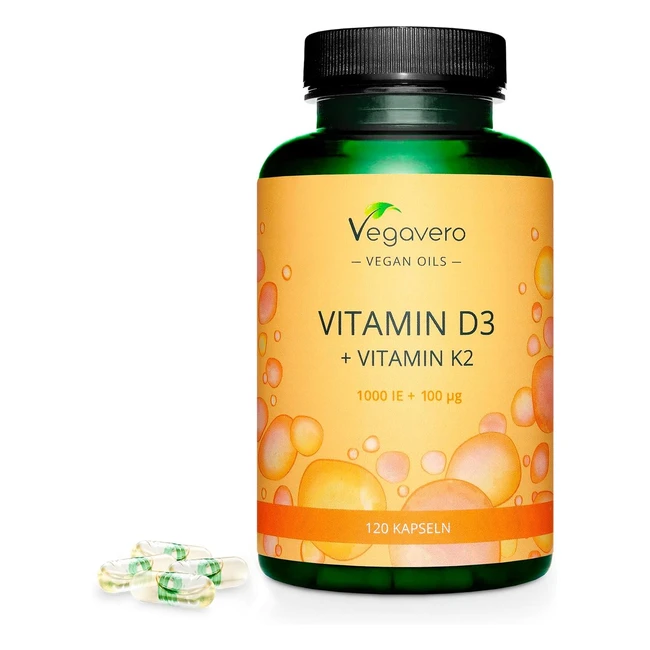 Vitamina D3 K2 Vegavero - Integratore per Ossa Denti Muscoli e Sistema Immunit