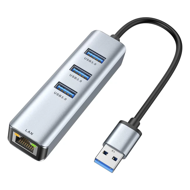 Ablewe USB to Ethernet Adapter 4 in 1 Aluminum RJ45 101001000Mbps Gigabit Networ