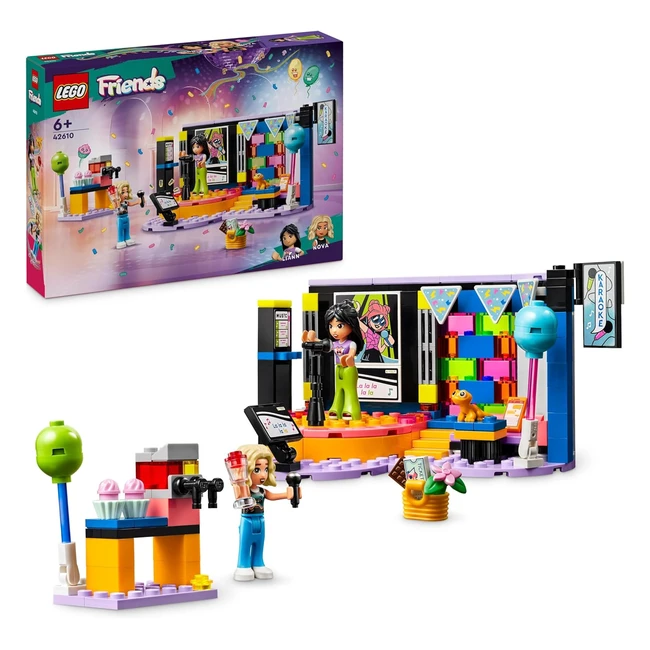 LEGO Friends Karaoke Party - Gioco musicale per bambine e bambini da 6 anni in su - 2 mini bamboline Liann e Nova - Geco - 42610