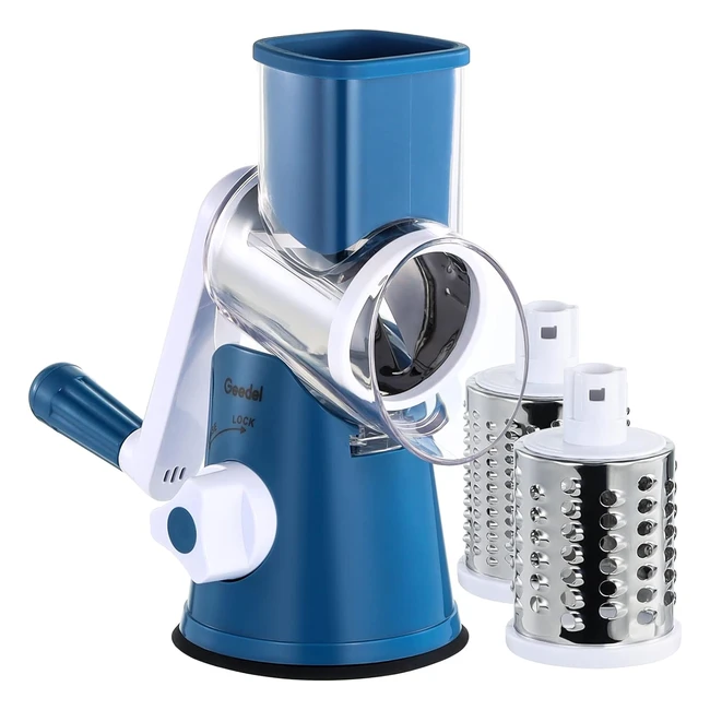 Rotary Cheese Grater Vegetable Slicer - Faster Cutting - Ideal for Cheese, Cucumber, Carrot - Model XYZ123