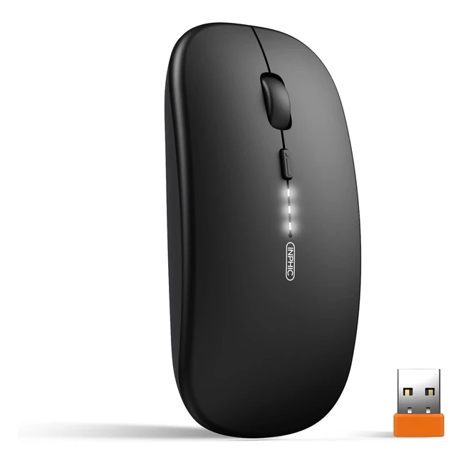 Inphic Wireless Mouse Rechargable Ultra Slim Silent 24G Cordless Mouse 1600 DPI 
