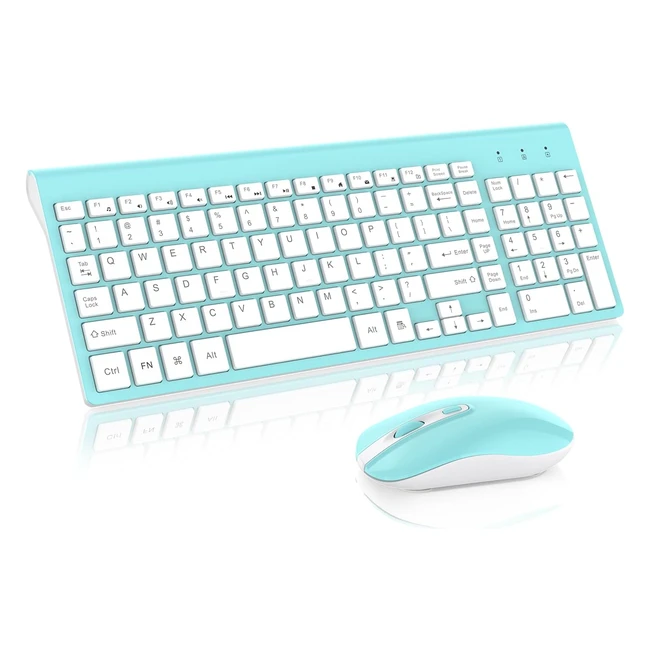 Cimetech Wireless Keyboard Mouse Combo 24G Full Size UltraThin Design QWERTY UK