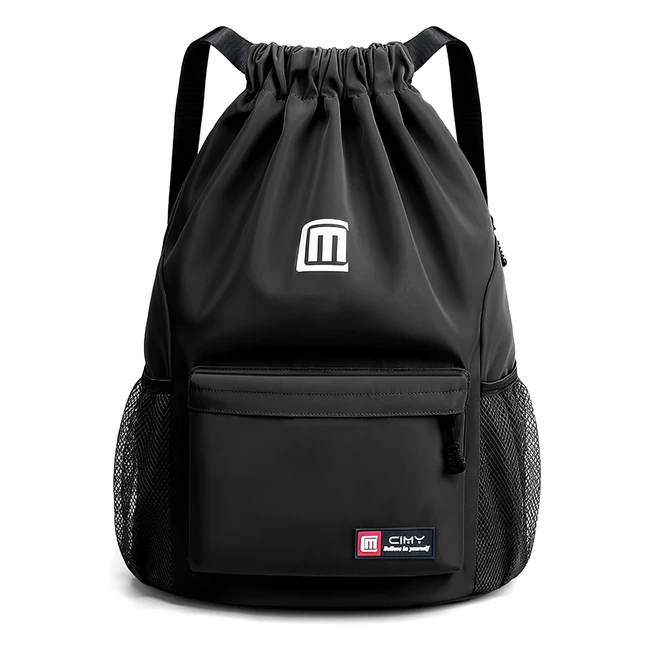 Tesmien Waterproof Drawstring Bags - Unisex Sports Backpack - Large Sackpack for School Gym Travel