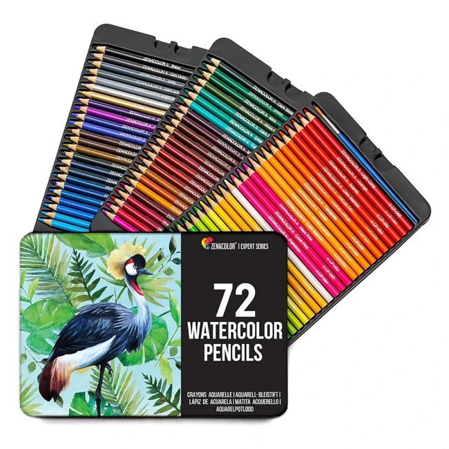 Zenacolor 72 Crayons Aquarellables Set 72 Couleurs Uniques