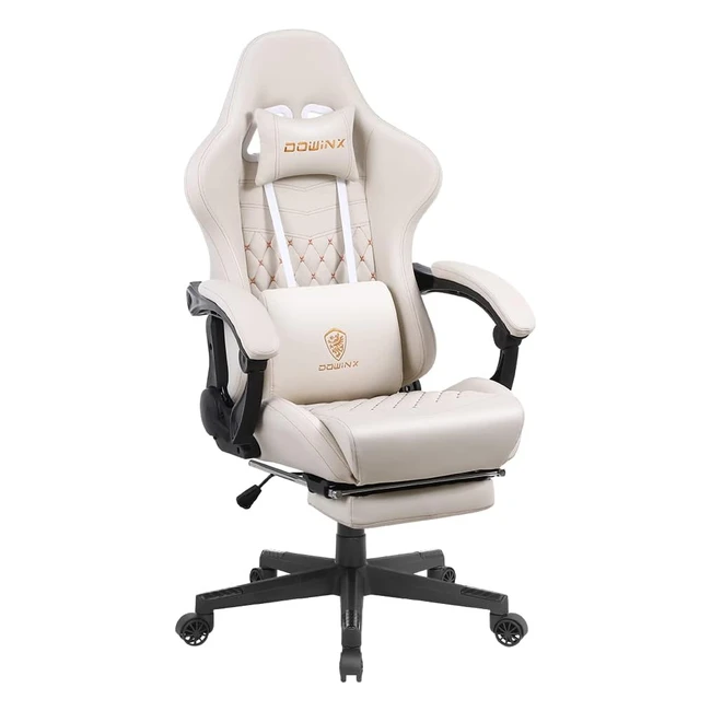 Chaise de bureau gaming Dowinx LS668904 cuir blanc XXL - Confort ergonomique et 