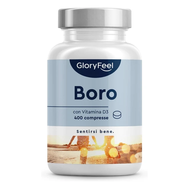 Integratore Boro 400 Compresse Vitamina D Borato Sodio Vitamina D3 Articolazioni Muscoli