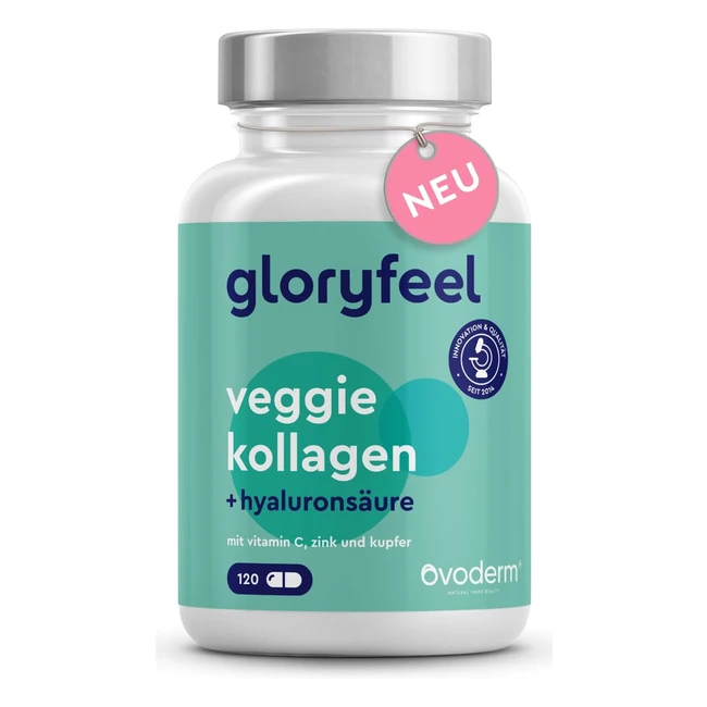 Veggie Collagen Kapseln - Ovoderm - Hyaluron, Vitamin C, Zink, Kupfer - Haut, Haare, Bindegewebe