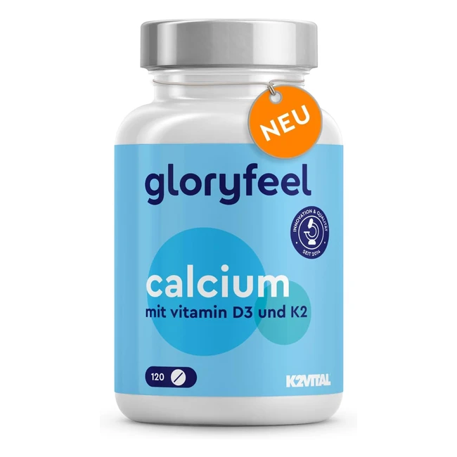 Calcium Tabletten Vitamin D3 K2 Hochdosiert 800 mg Calciumcarbonat 1000 IE Vitam