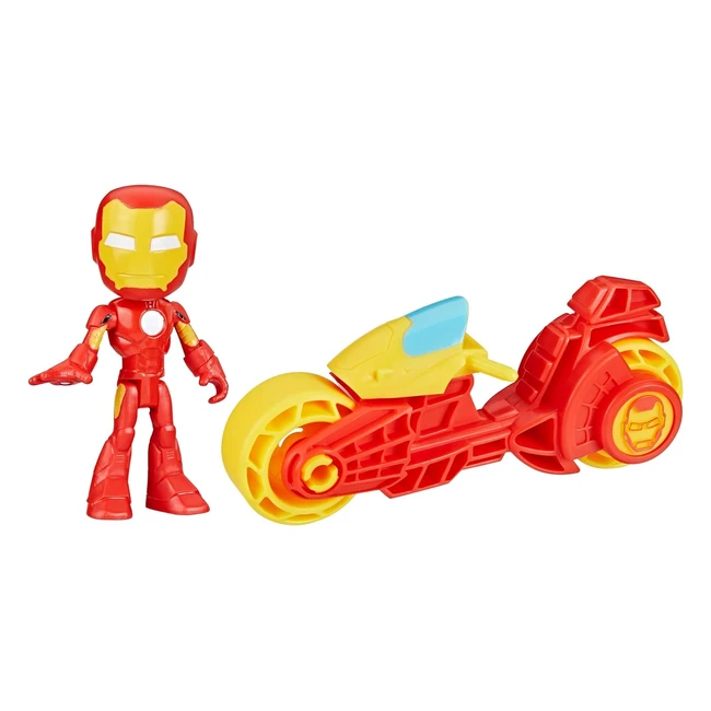 Hasbro Marvel Spidey & i Suoi Fantastici Amici Playset Iron Man & Motocicletta Giocattolo