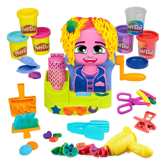Play-Doh Salone Acconciature 6 Vasetti Giocattoli Fantasia Bambini 3+