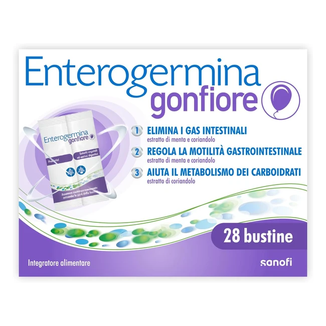 Enterogermina Gonfiore Integratore Probiotico 28 Bustine - Senza Glutine e Lattosio