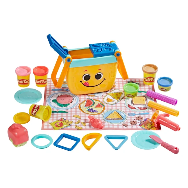 Play-Doh Starters Il Mio Primo Picnic delle Forme Giocattolo - 12 Accessori - 6 Colori - Età Prescolare