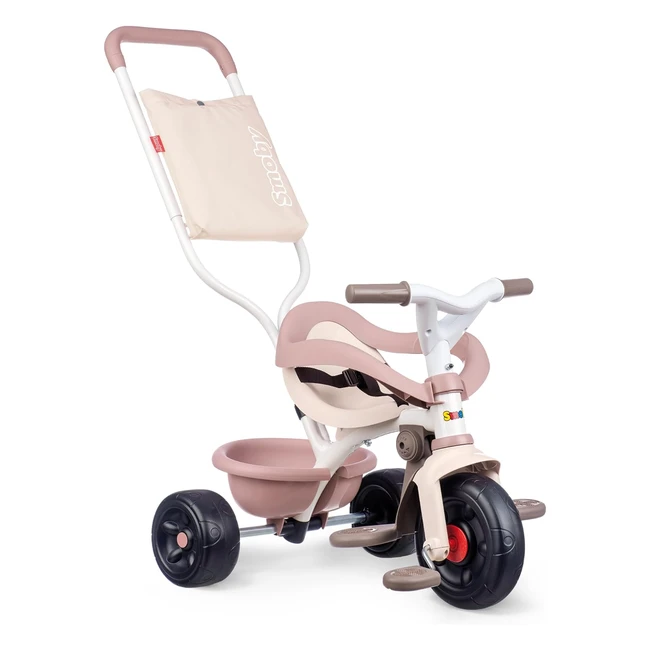Smoby Tricycle Be Fun Confort Rose - Vlo Enfant 10 mois - Evolutif 3 en 1
