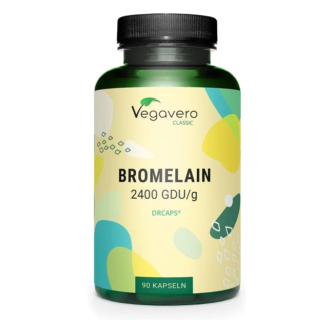 Bromelina Forte Vegavero 4800 FIPGR 650 mg - Enzima Digestivo Ananas - Integratore Diuretico Drenante