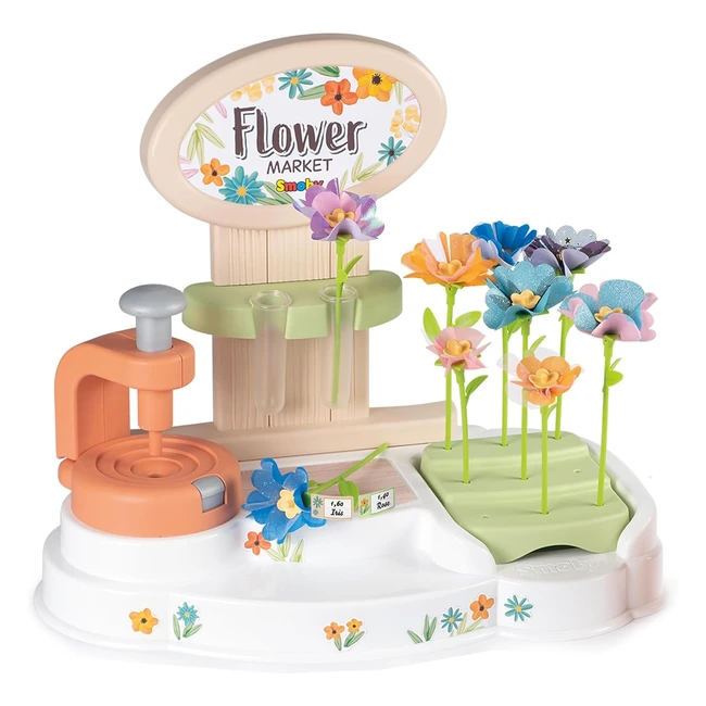 Smoby Mercado de Flores - Crea tus propias flores con diferentes tejidos - 104 a