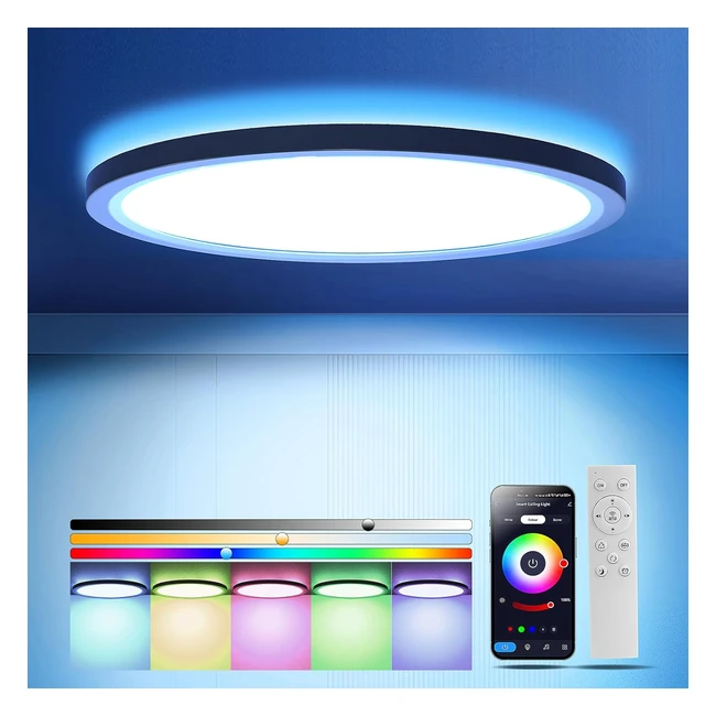 Plafoniera LED Soffitto RGB Dimmerabile 36W - OTREN - Illuminazione Multifunzionale