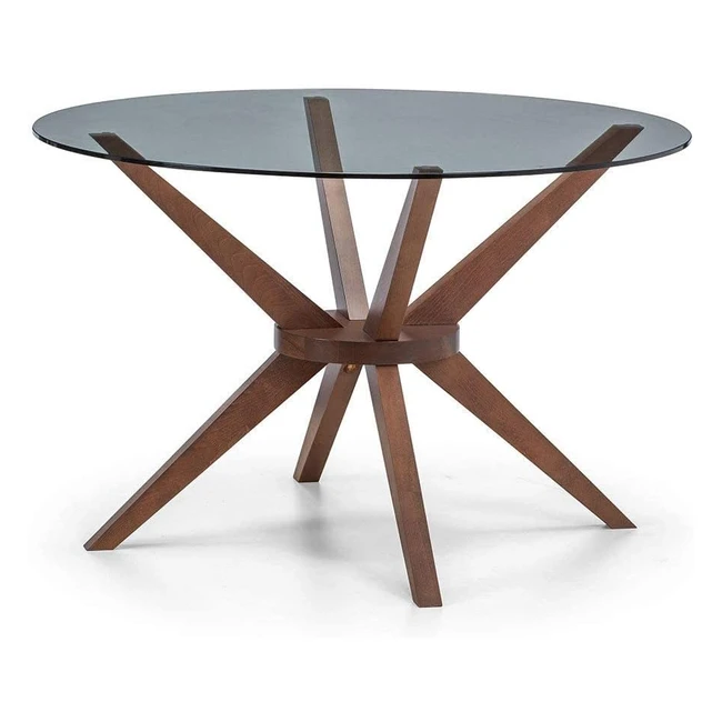 Julian Bowen Chelsea Small Dining Table WalnutGlass 120cm - Solid Beech Frame, Tempered Glass Top