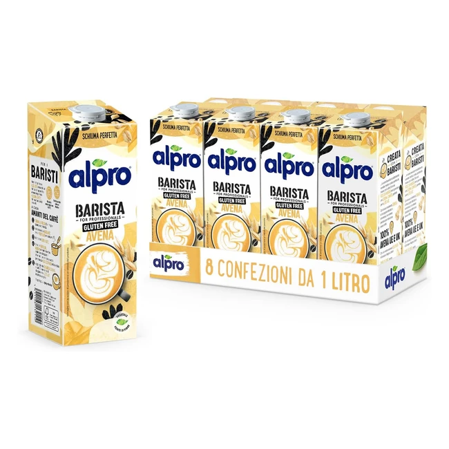 Alpro Barista Professional Bevanda all'avena 100% vegetale senza glutine - 8 confezioni x 1 litro