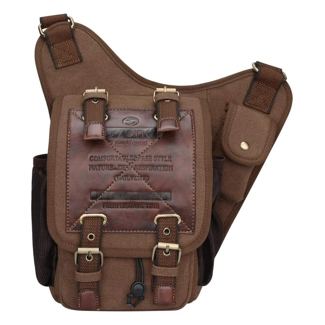 Vintage Canvas PU Leather Shoulder Messenger Bag - Szone Unisex Multifunctional Satchel