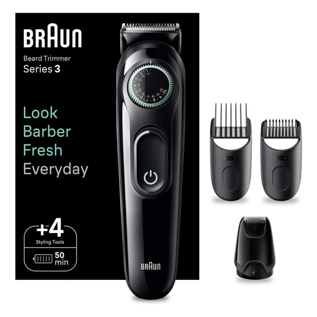Braun Beard Trimmer BT3421 - Ultra Sharp Blade Clippers - 40 Length Settings - Gift for Men