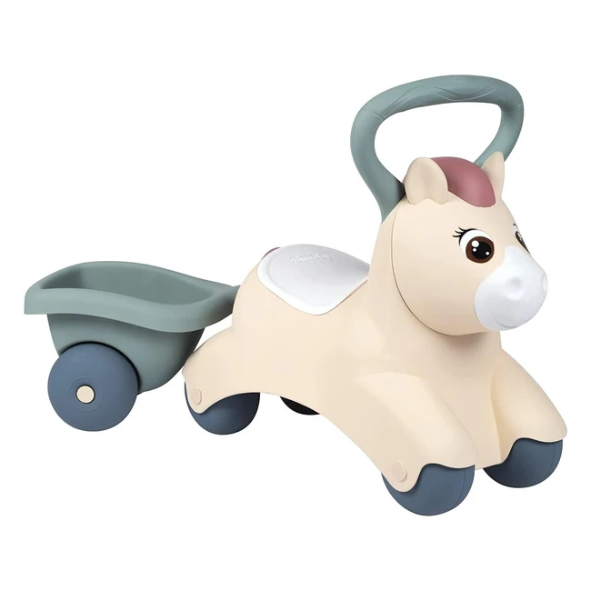 Porteur Smoby Little Baby Pony avec remorque - Fabriqué en France - 140502 Beige