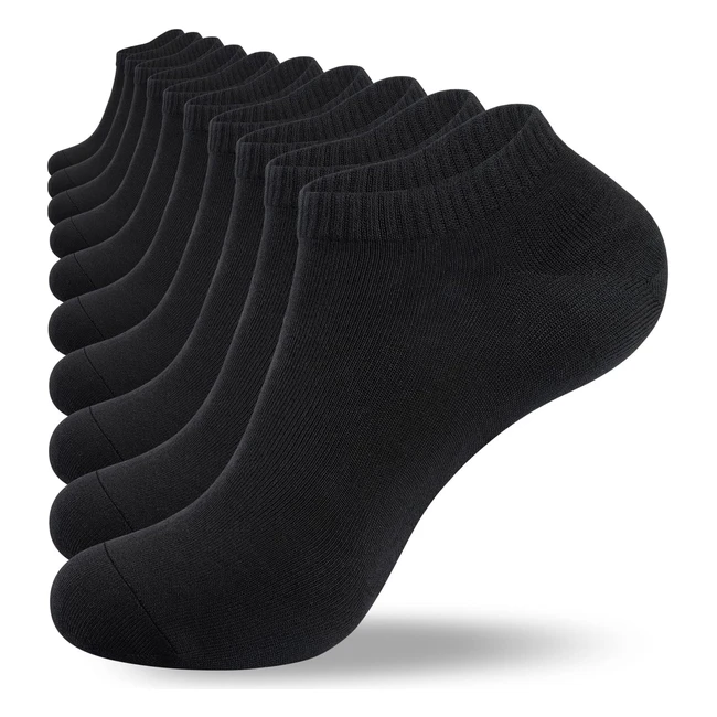 Tibisi Men's Trainer Socks Pack of 10 - Breathable Cotton Low Cut Sports Socks