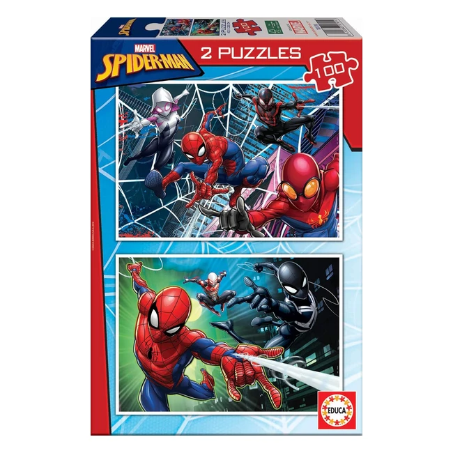 Puzzle enfant Spiderman 2x100p - Educa 18101 - Grandes pièces - À partir de 4 ans