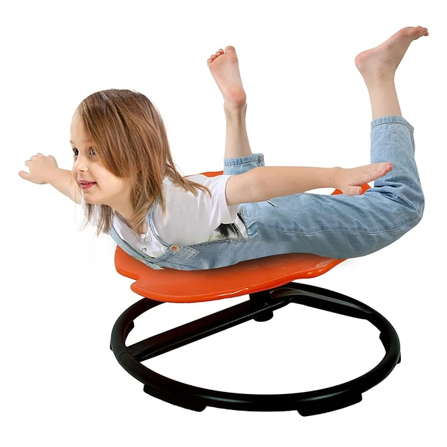Esolem Autism Kids Swivel Chair - Improve Coordination & Balance - Metal Base - Orange