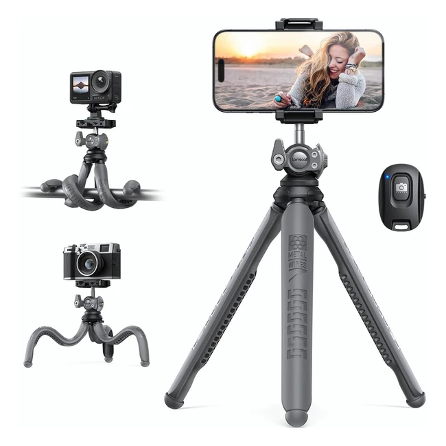 Lamicall Trípode Móvil 3 en 1 Mini Trípode Portátil con Control Remoto Inalámbrico 360º Palo Selfie Trípode Flexible #Gopro #Móvil #Vlogger