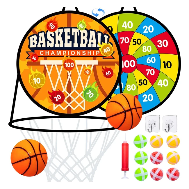 Bersaglio Giocattolo Bambini - Basket e Freccette - Gioco Educativo - Leggero e Pieghevole