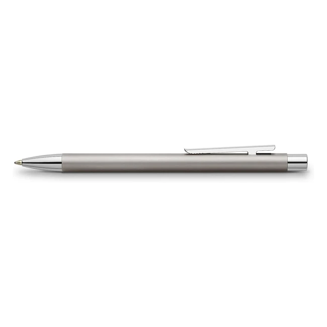 Penna a sfera Faber-Castell Neo Slim 342120 in acciaio inox - Larghezza refill M - Argento opaco