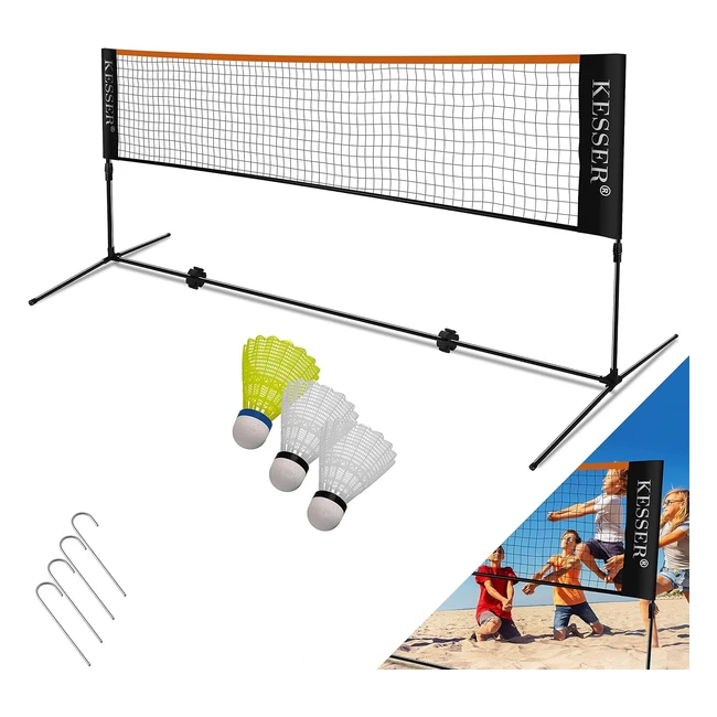 Kesser Badminton Tennisnetz 3-Wege hhenverstellbar 300 cm 400 cm 500 cm - Set 