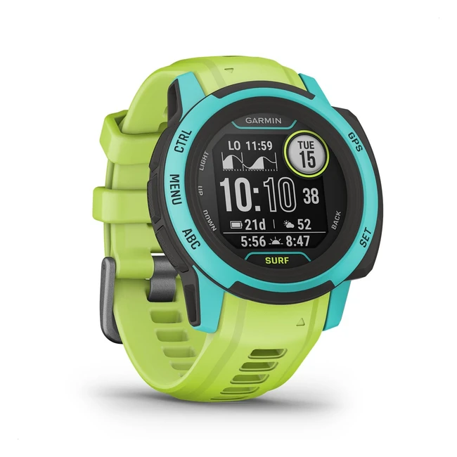 Garmin Instinct 2S Surf GPS Smartwatch - Wind/Kitesurf App - Tide Info - Surfline - 21 Days Battery - 40+ Sports Apps