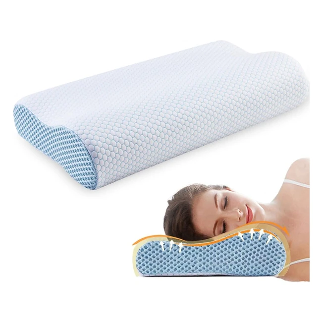 Ecosafeter 2024 Memory Foam Pillow - Deep Sleep Neck Pillow - Prime Supportive - Washable - Hypoallergenic
