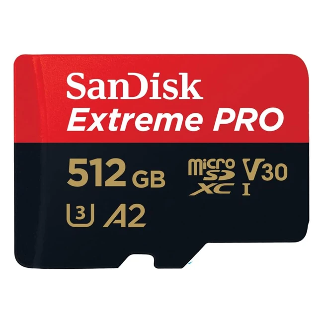 Sandisk Extreme Pro MicroSDXC UHS-I Speicherkarte 512GB Adapter A2 Class 10 V30 U3 200MB/s